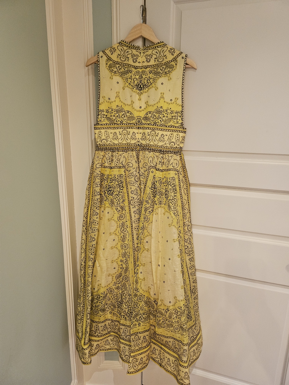 Zimmermann Yellow Paisley Tie-Waist V-Neck Midi Dress. No tags, Never Worn. - Picture 2 of 9